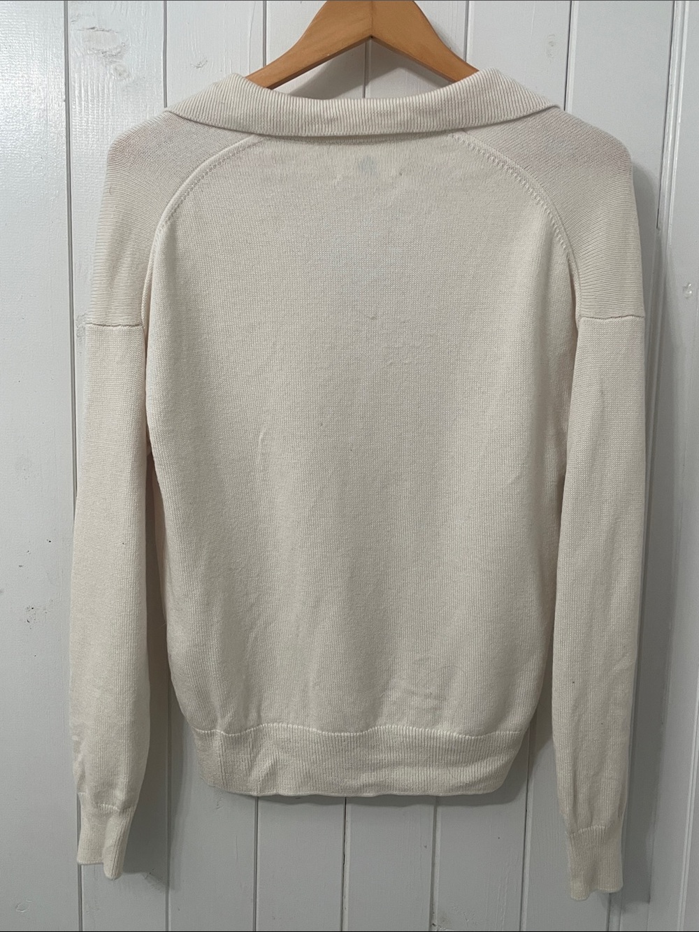Wilfred 100% Merino Wool Clara Cream Collared V-Neck Pullover Sweater - s - Picture 11 of 13